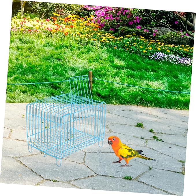 Milisten Portable Metal Bird Carrier Cage Lightweight Outdoor Travel Cage with Breathable Wire Design for Parrots Conures Cockatiels Easy Carry