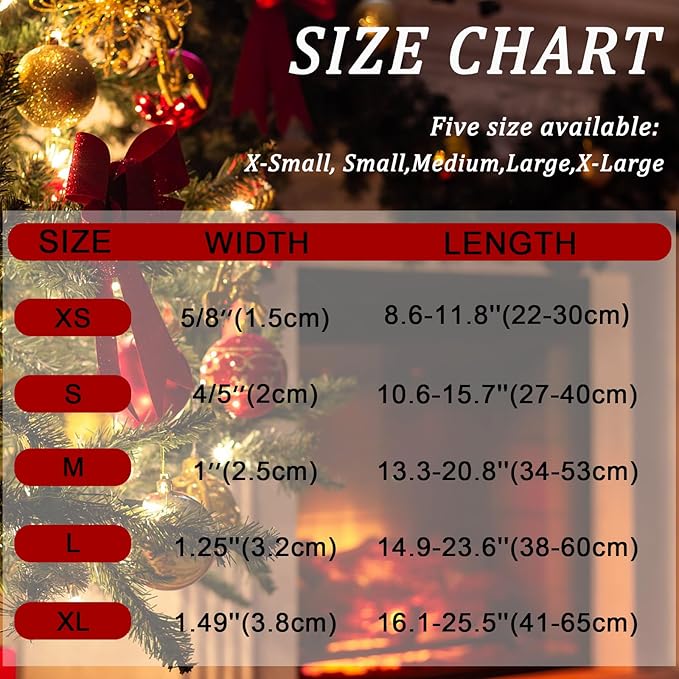 Christmas Plaid Dog Collar with Bow Tie– Adjustable Red & Green Checkered Dog Collar for Small Medium Large Dogs, Soft Xmas Plaid Puppy Collars with Quick Release Buckle XL