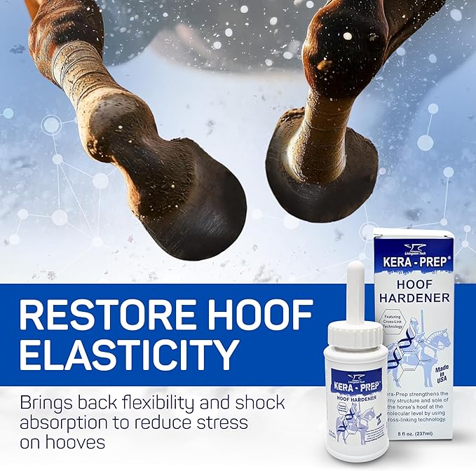 Kera Prep Hoof Hardener for Horses – Targeted Horse Hoof Care to Reinforce Hoof Structure at the Molecular Level – Repels Moisture, Restores Elasticity & Preps for Sealant – Ideal for Wet Conditions