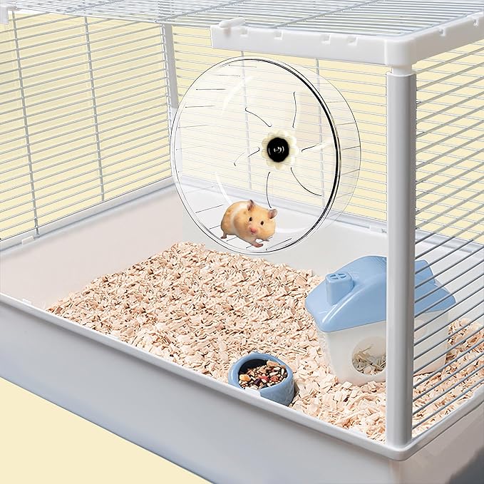 Super-Silent Hamster Exercise Wheel - Hamster Toys Cages Accessories 7.9 Inch Running Spinner Quite Runner for Small Animal Pet Gerbil Dwarf Syrian Hedgehog Rat Mouse Mice