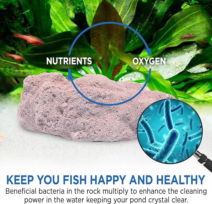 Fish Tank Rocks for Enhancing Water Clarity with Your Regular Cleaning Routine, Fish Friendly Aquarium Rocks, All Natural Aquarium Decor, Medium, Covers 750-1,500 Gallons