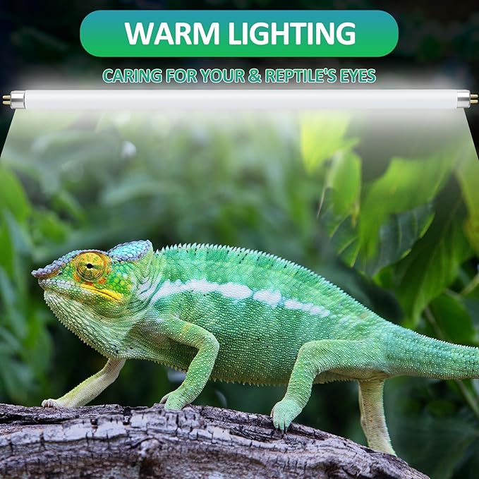 T5 UVB Reptile Light 24W 5.0,UVA UVB Light Bulb for Reptiles,2 Pack Reptile UVB Lamp Tube for Bearded Dragon