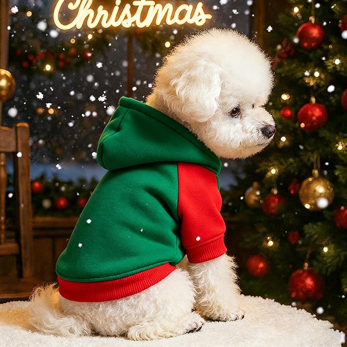 Custom Dog Hoodie, Personalized Sweatshirt with Photo Text Name Logo, Customized Hooded Sweater for Small Medium Large Dogs & Cats (Green + Red Border, XX-Large)
