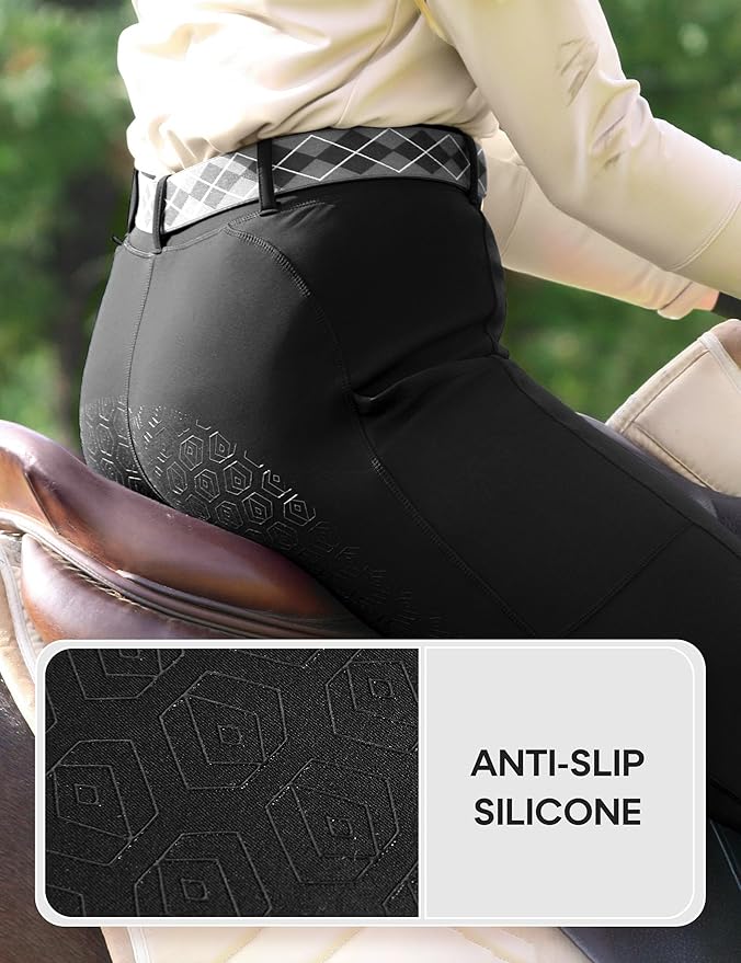 FitsT4 Sports Women's Fleece Lined Bootcut Horse Riding Pants Winter Full Seat Riding Tights with Pockets Equestrian Breeches
