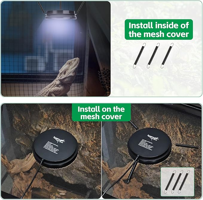 UVB Light for Reptiles with Dimming UVA UVB Reptile Light Fixture with Timer LED UVB Bulb for Bearded Dragon Gecko Turtle Chameleon Lizard Snake Adjustable Brightness Reptile Tank Accessories 8W Black
