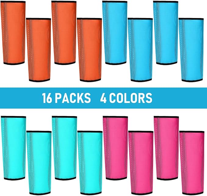 Sweetude Set of 16 Mesh Fly Boots for Horse Breathable Mesh Horse Boots Protective Leg Wraps for Preventing Flies and Mosquitoes Bites(Orange, Pink, Blue and Dutch Green,)