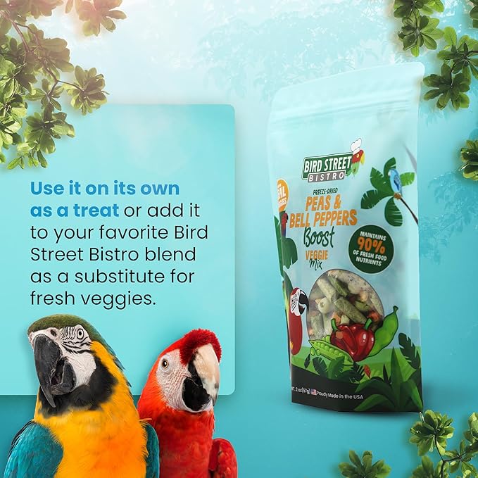 Bird Street Bistro Parrot Food - Parakeet & Cockatiel Food - Cooks in 3-15 min with Natural & Organic Grains, Legumes, Non-GMO Fruits, Vegetables & Health Spices