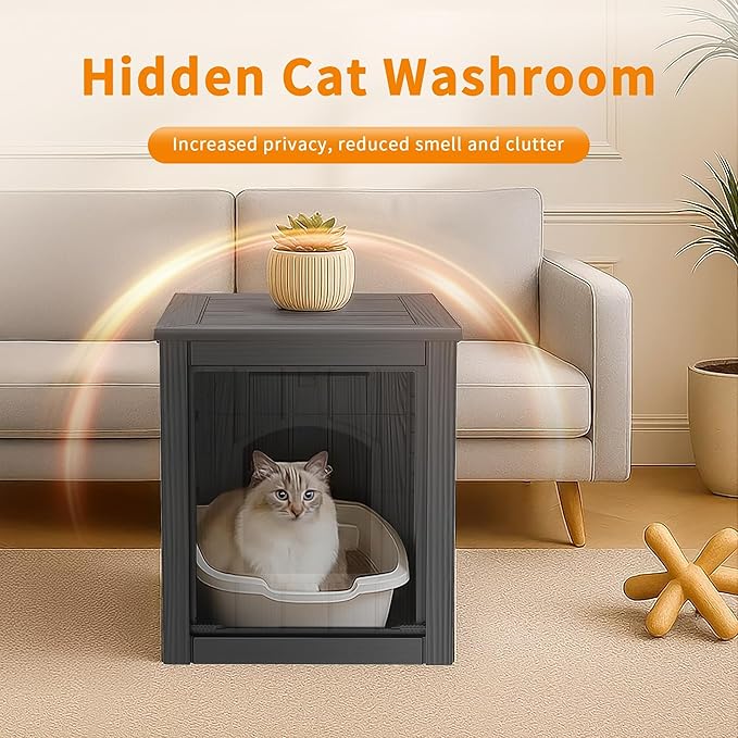 DRATO Outdoor Cat House -Weatherproof Resin Cat Houses for Outdoor Cats, Durable, Easy Assembly,cat igloo outdoor，Durable & Insulated Shelter for Garden, Patio, or Backyard（Black，18.46*23.62*21.42）
