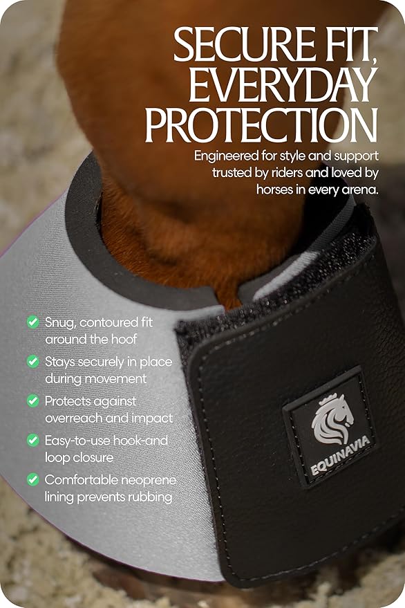 Equinavia Toki Bell Boots for Horses | Neoprene Overreach Boots - Steel Grey - S