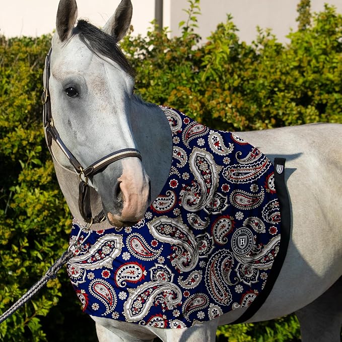Harrison Howard Heat-Insulating Breathable Stretchy Shoulder Guard Anti Rub Bib for Horse Paisley M
