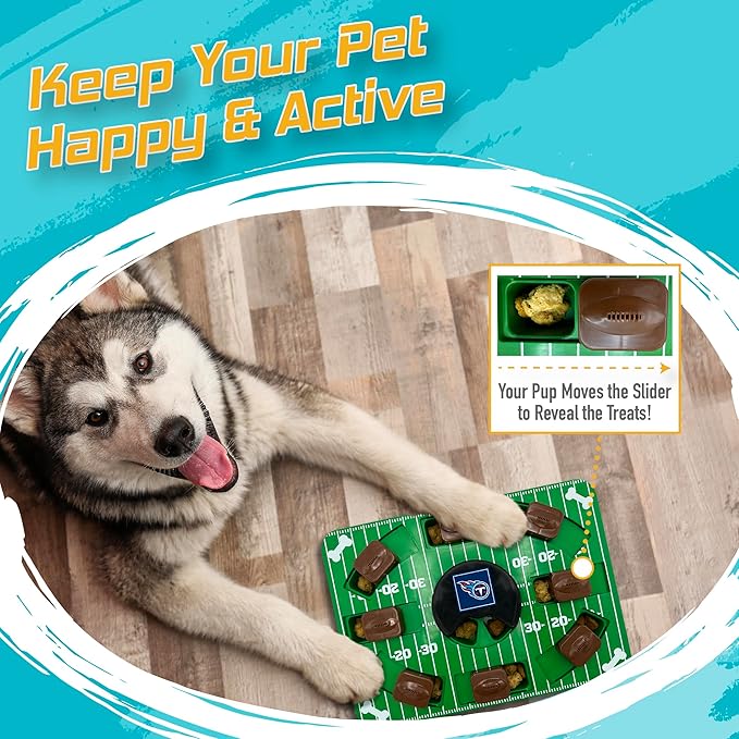 Pets First NFL Tennessee Titans Puzzle Toy - Interactive Dog Treat Puzzle