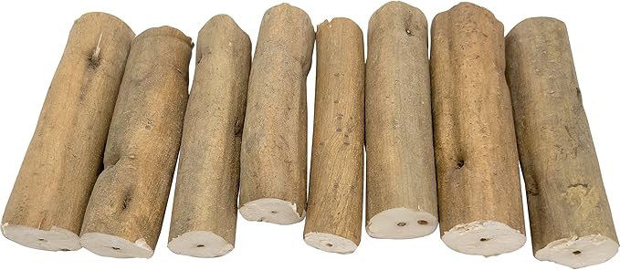 by M&M 5505 Pk8 Natural Sola Skin Logs - Natural Sola Wood Logs, Includes Bark, Handcut Chunky Toys, Lightweight, Easy for Pets to Play with, Great for Small and Medium Size Birds