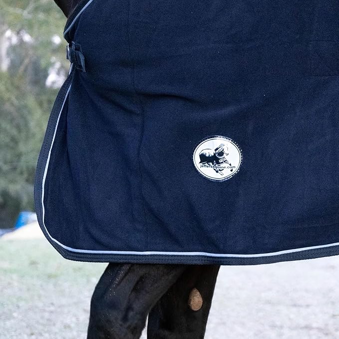 Jeffers Equine Elite Fleece Horse Cooler Blanket, 75 Inch – Soft, Adjustable Fit, Lightweight, Easy Care, Moisture Wicking Cooling Sheet with Surcingle for Post Exercise, Travel for Horses – Navy