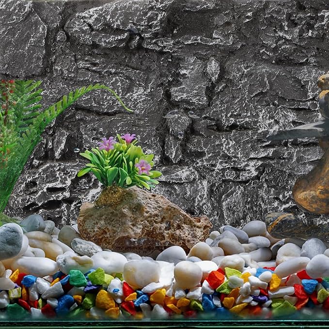 Rock Terrarium Background 3D Reptile Habitat Backgrounds, Decorative Backdrop for Tanks Bearded Dragons Lizard Gecko Spider Chameleon Turtle Fish