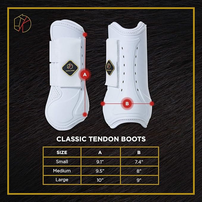 Kavallerie Classic Tendon Boots, Impact-Absorbing Material, Breathable & Evenly Distribute Pressure, Protect Tendon and Ligaments, Anti-Slip, Anti- Sore and Moisture Repellant Show Jumping Boots