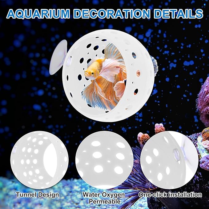 Betta Hideout Tunnel, Interactive Aquarium Decor, Aquarium Tunnel for Betta, Exciting Hiding Spot, White