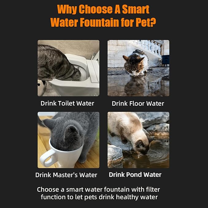 Stainless Steel Cat Water Fountain 2.6L/88oz, Automatic Wireless Pet Drinking Fountain with 4-Layer Filtration, Ultra-Quiet Rechargeable Pump & 3 Flow Modes for Cats and Dogs