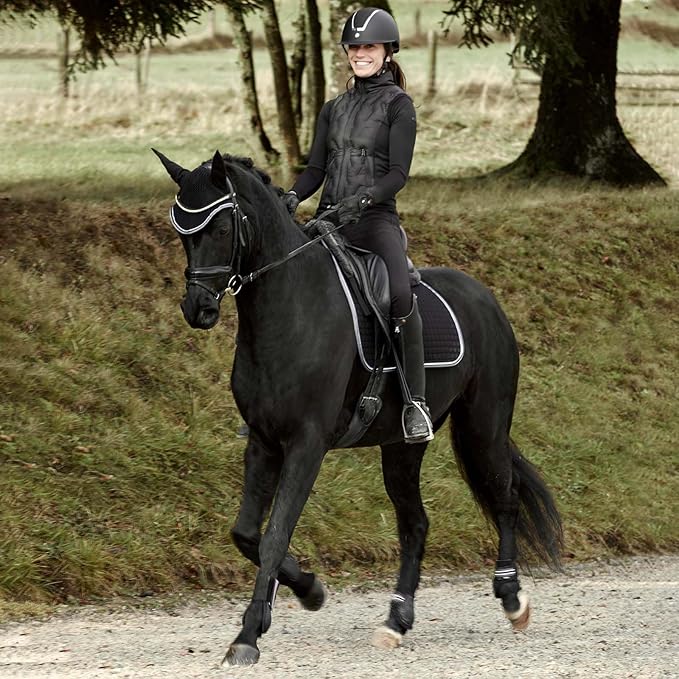 HORZE Adepto Open Front Tendon Boots | Durable Shell with Neoprene Lining - Black - Pony