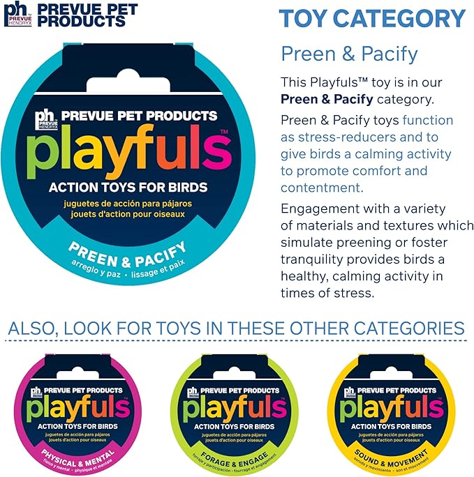 Prevue Pet Products Preen & Pacify Calypso Creations Straw Stacker Bird Toy 62634