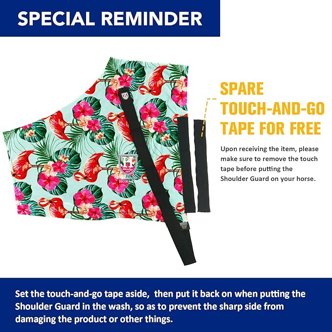 Harrison Howard Heat-Insulating Breathable Stretchy Shoulder Guard Anti Rub Bib for Horse Chic Flamingo L