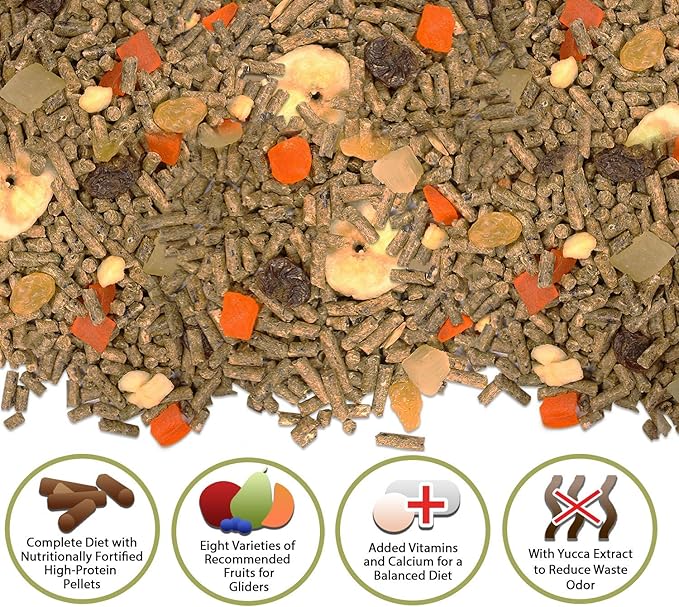 Exotic Nutrition Glider Complete 5 lb | Natural Fruit Bits | Sugar Glider Food