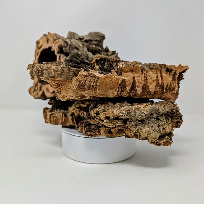 Virgin Cork Bark - for Orchids, Airplants, Reptiles, and Terrariums (8 Ounces), brown