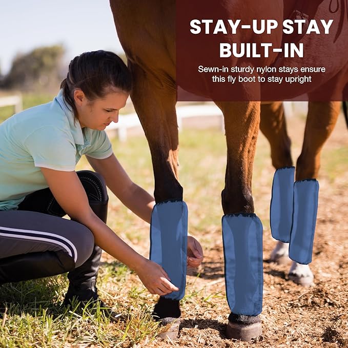 Mesh Fly Boots Horse Fly Boots Mesh Fly Wraps Leg Guard for Horse Set of 4