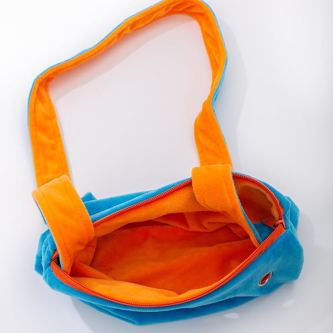 Meow&Woof Sugar Glider Bonding Pouch Small Pet Carrier Bag Sling with Strap Critter Cuddler for Gliders Ferret, Rat, Hedgehog, Hamster Outdoor-Orange