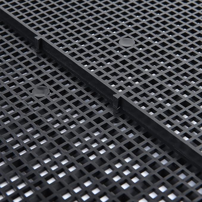 ALEGI Aquarium Grid Isolate Board Divider Fish Tank Bottom Black Filter Tray Plastic Crate (8pcs Black)