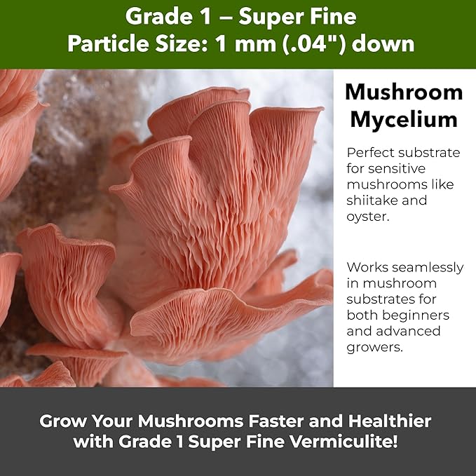Organic Superfine Vermiculite for Indoor Gardening Plants and Mushrooms – Enhances Soil Aeration, Seed Germination, Rooting Cuttings – Small Packages and Bulk (Vermiculite Grade 1 - Superfine, 30 qts)