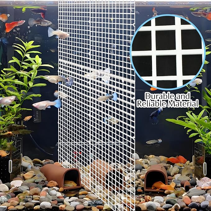 Hamiledyi Plastic Aquarium Divider with Clips Grid Panel Aquarium Lid Hood Fish Tank Divider Filter Bottom Isolation Pane Separator for Mixed Breeding(8 PCS,White)