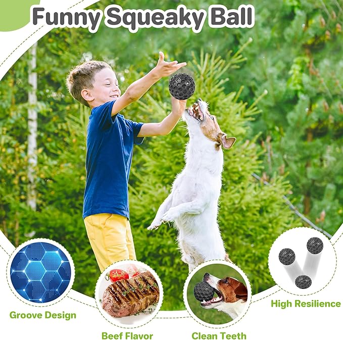 Interactive Squeaky Dog Balls Puppy Toys, Dog Toys for Small Dogs, Puppy Chew Toys for Teething and Relax, Dogs Chew Toy Balls Small Toys for Small Breed