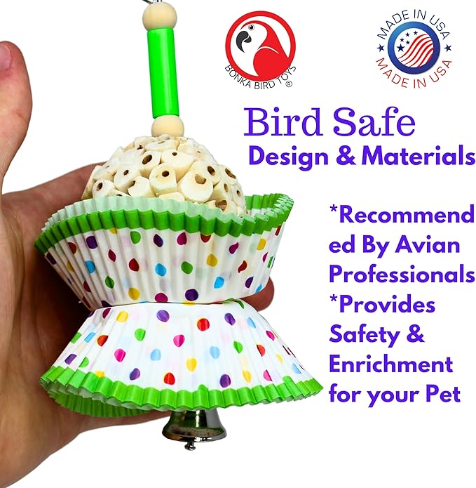 Bonka Bird Toys 1925 Cake Natural Sola Shred Forage Chew Treat Parrot Parrotlet Budgie Cockatiel Parakeets and Other Similar Birds (Pack of 2)