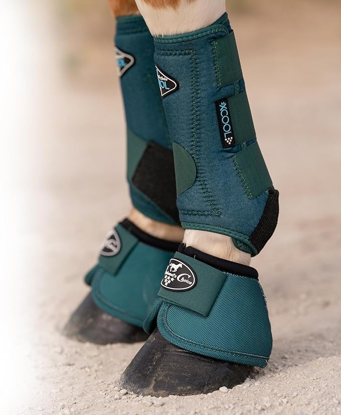 Professional's Choice 2XCOOL Sports Medicine Horse Boots | Protective & Breathable Design for Ultimate Comfort, Durability & Cooling in Active Horses | 2 Pack Large Emerald