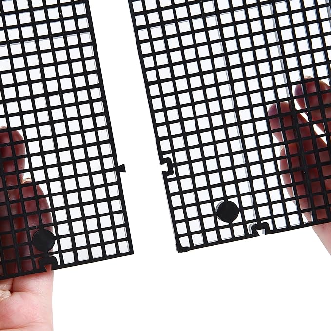 ALEGI Aquarium Grid Isolate Board Divider Fish Tank Bottom Black Filter Tray Plastic Crate (8pcs Black)