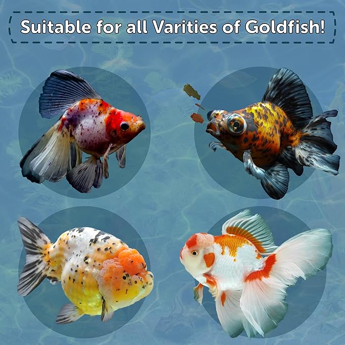 Aquatic Foods Inc. Goldfish Flakes, 42% Protein Premium Goldfish Flakes for Aquarium and Pond Fish. Also Good for Koi 1.3oz Canister