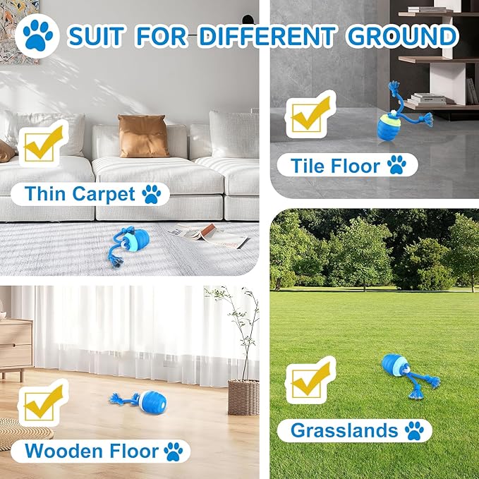 Interactive Dog Toys, [2026 Newly Upgraded] Interactive Dog Ball for Medium/Large Dogs, Automatic Moving Dogs Toy Wicked Ball for Boredom & Training, Play Music, USB Rechargeable(Blue)