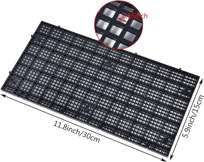 ALEGI Aquarium Grid Isolate Board Divider Fish Tank Bottom Black Filter Tray Plastic Crate (8pcs Black)