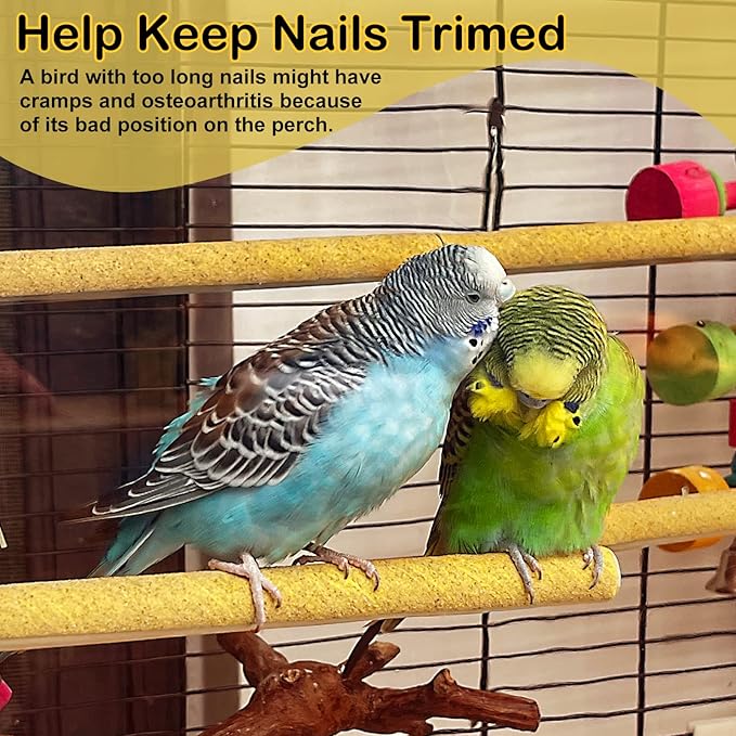 S&X 12-Pack Large Sanded Perch Covers for Parakeets, Lovebirds, Parrotlets, Finches, Canaries, Large Perch Covers,3/4" Diameter X 9" Long