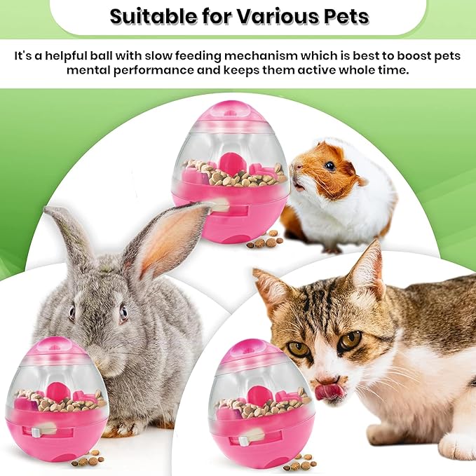 SunGrow Puppy, Small Dog Breeds, and Pocket Pet Treat Ball, Boredom Buster Ends Naughty Chewing and Bloat, Encourages Exercise, Interactive Puzzle Feeder Ideal for Rabbits, Rats, and Hamsters, 4.6”