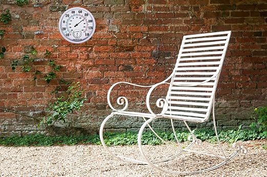 Indoor Outdoor Thermometer Large Wall Thermometer-Hygrometer Waterproof Does not Require Battery (White)