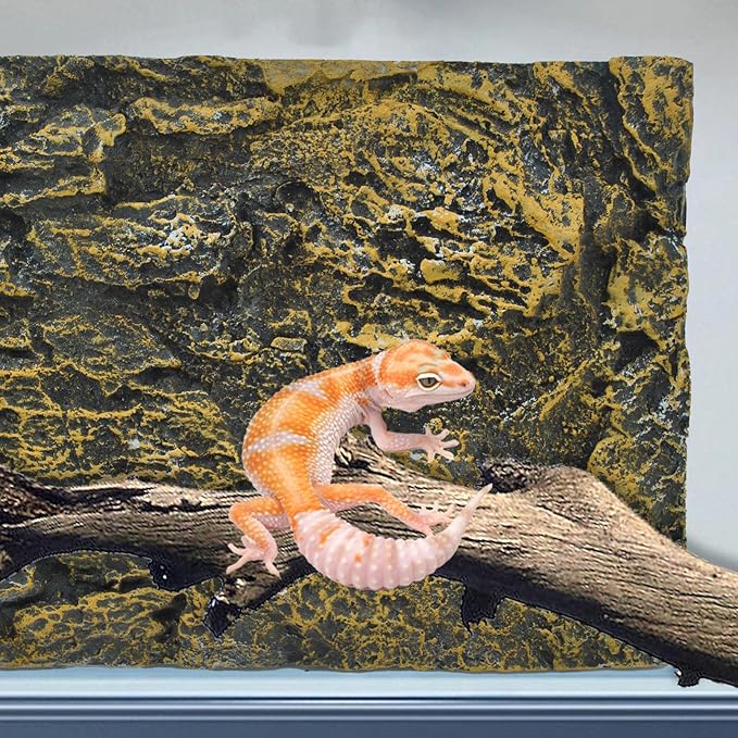 Reptile Tank Background Board Rock Terrarium Cork Background Board 3D Wall Backdrop Aquarium DéCor Backgrounds Amphibian Habitat Decoration for Lizards Leopard Gecko Bearded Dragons Turtle