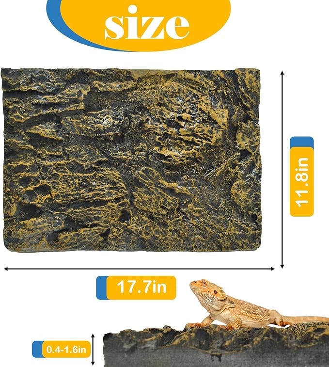 Reptile Tank Background Board Rock Terrarium Cork Background Board 3D Wall Backdrop Aquarium DéCor Backgrounds Amphibian Habitat Decoration for Lizards Leopard Gecko Bearded Dragons Turtle
