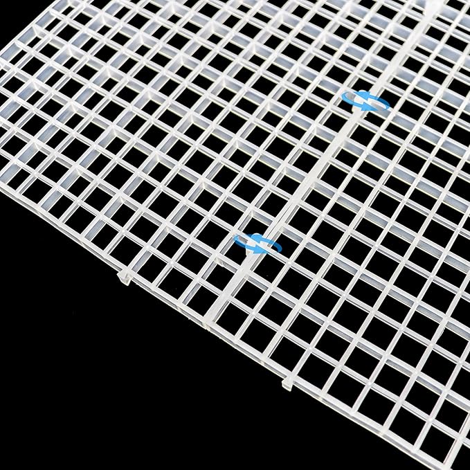 ALEGI Aquarium Fish Tank Divider Plastic Egg Crate Aquarium Filter Bottom Tray Plastic Grid (L 6pcs)