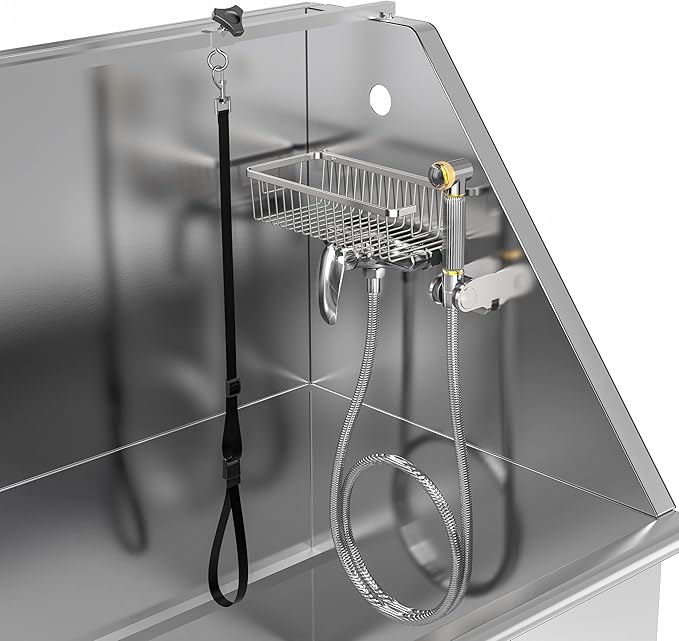 Flying Pig 50" Stainless Steel Professional Electric Lift Pet Grooming Tub