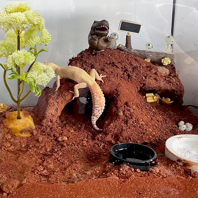 Woyrise Reptile Plants Succulent, Artificial Desert Plant for Terrarium Decor, Bearded Dragon Tank Accessories fit Gecko Lizard Chameleon Ball Python Snake - White Hylotelephium