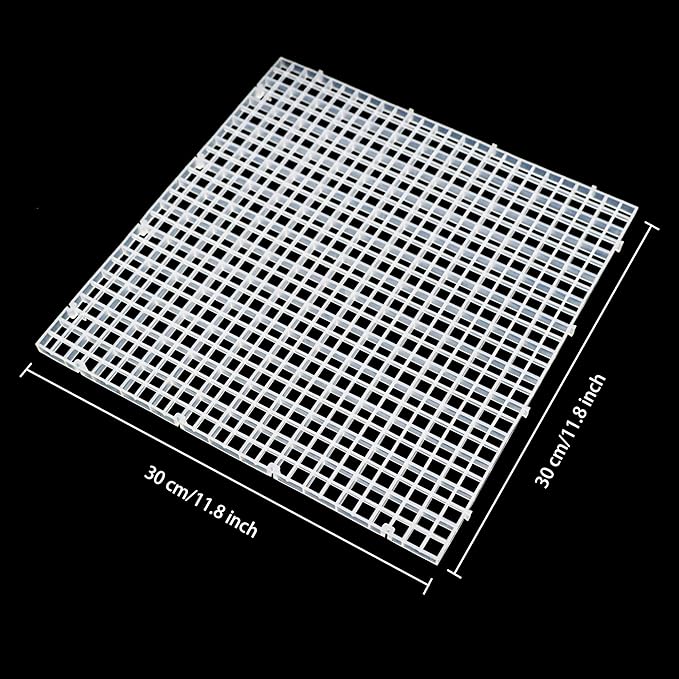 ALEGI Aquarium Fish Tank Divider Plastic Egg Crate Aquarium Filter Bottom Tray Plastic Grid (L 6pcs)