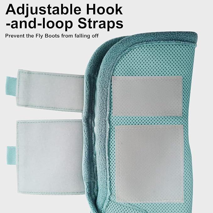 Adjustable Horse Fly Boots Set of 4, Equine Leg Protection Reduce Stomping, Breathable Mesh Fly Boots for Horses, Horse Leggings Leg Guards