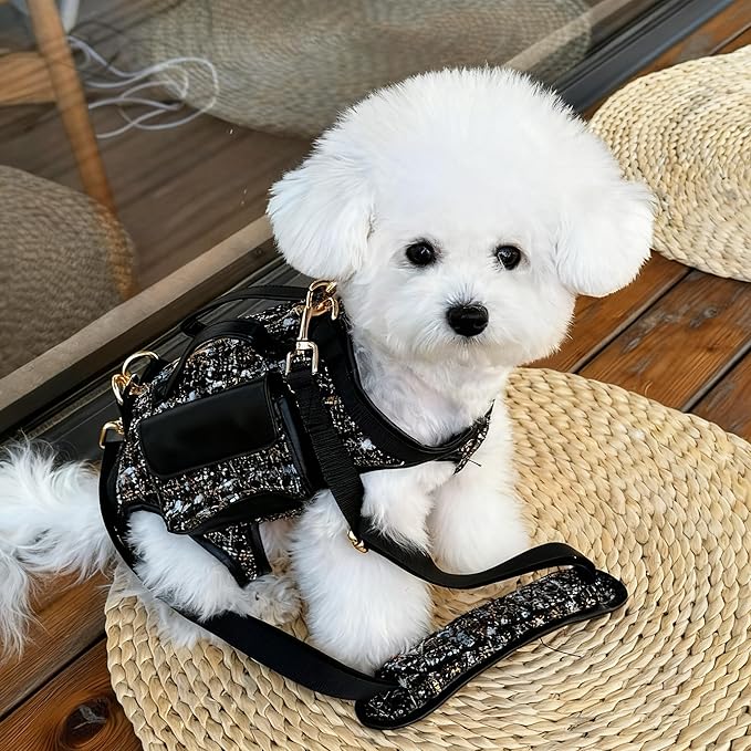 Dog Lift Harness Backpack for Small Dogs, Adjustable Straps Dog Sling Carrier for Hiking, Travel, Outdoor – Black Medium