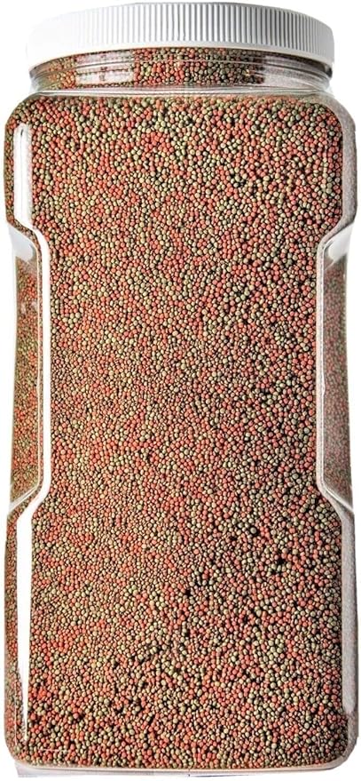Aquatic Foods Inc. 1mm Ultra Mix of Blackworm, Intense Red, Green GRO Floating Pellets for Discus, Cichlids, All Tropicals, Koi and Pond Fish…1-lb & 8oz Med Jar